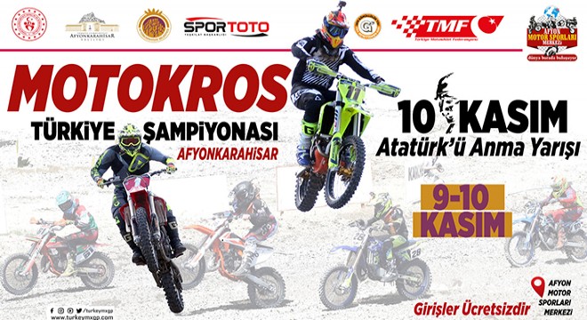Motokrosta Türkiye şampiyonası heyecanı Afyon'da