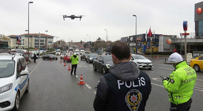 Trafikte ihlal yapanlar dron ile yakalandı