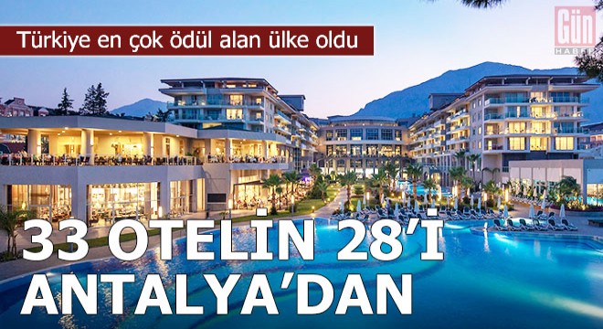 Türkiye'den listeye giren 33 otelin 28'i Antalya'dan