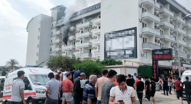 Alanya'da otel lojmanında yangın