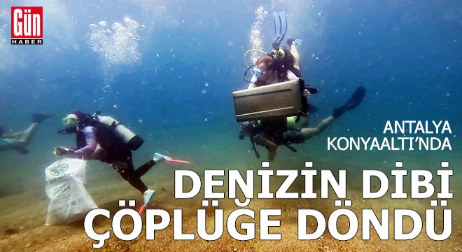 Antalya Konyaaltı'nda denizin dibi çöplüğe döndü