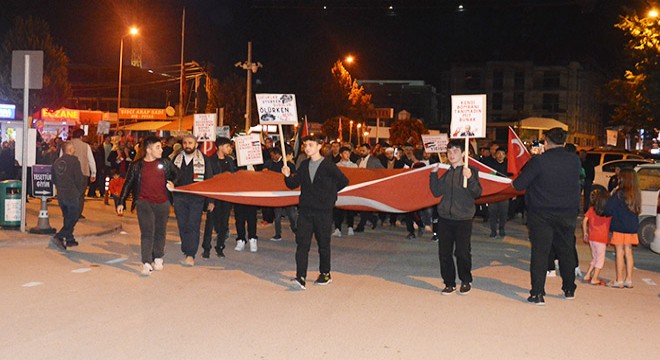 Antalya Korkuteli'de İsrail'e tepki yürüyüşü