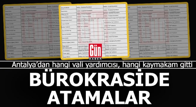 Antalya bürokrasisinde büyük değişim