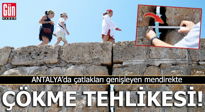 Antalya'da çatlakları genişleyen mendirekte çökme tehlikesi!