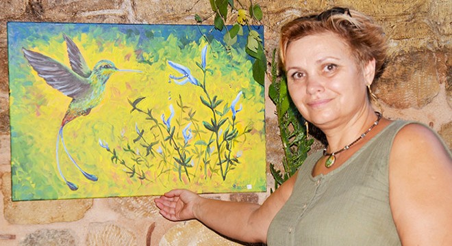 Antalya'da ressam Oksana'dan 'Mavi'nin Yolculuğu'