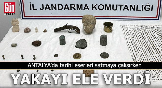 Antalya'da tarihi eserleri satmaya çalışırken yakalandı