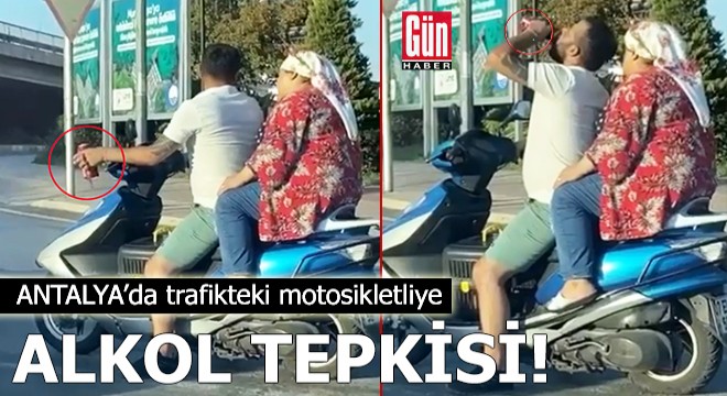 Antalya'da trafikteki motosikletliye 'alkol' tepkisi