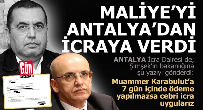 Antalya'dan Maliye'ye yazı gitti; 