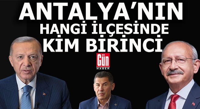 Antalya'nın hangi ilçesinde hangi aday birinci oldu