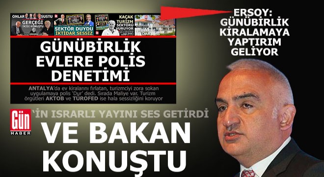 Bakan Ersoy'dan günübirlik ev açıklaması