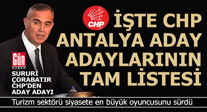 CHP'nin Antalya milletvekili aday adayları listesi basına sızdı