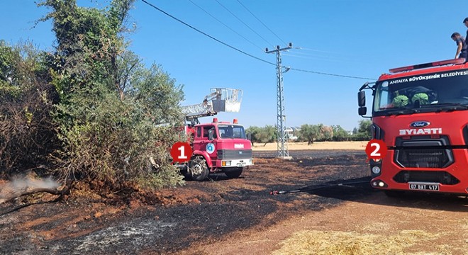 Döşemealtı'nda yanan anız korkuttu