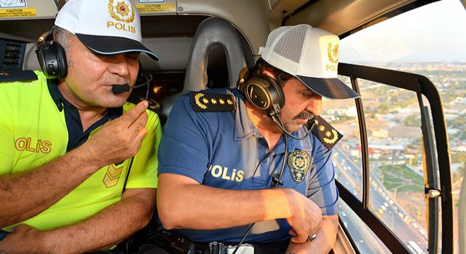 Emniyet Müdürü Arslan, trafiği havadan inceledi