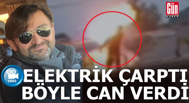 İşçinin elektrik akımına kapıldığı an kemaraya böyle yansıdı