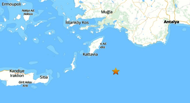 Kaş açıklarında 4.7 büyüklüğünde deprem