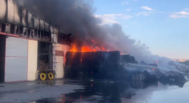 Kayseri'de keçe fabrikasında yangın