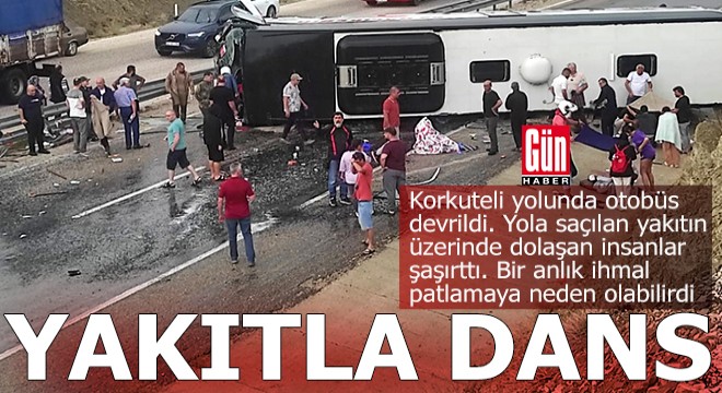 Korkuteli'nde otobüs devrildi; 3 kişi yaralandı