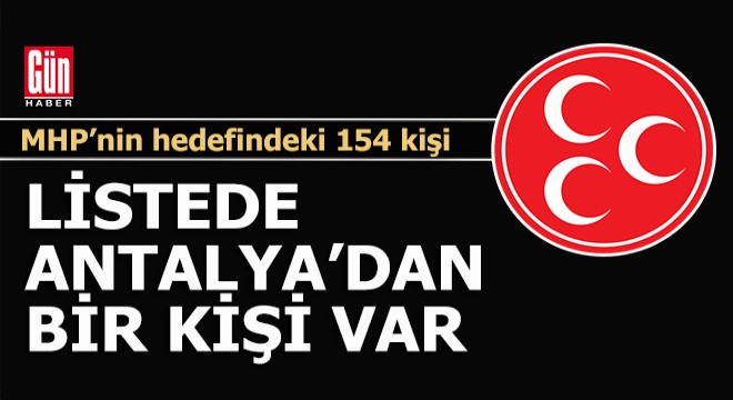 MHP 'nin hedefinde Antalya'dan bir kişi var