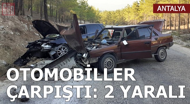 Otomobiller çarpıştı: 2 yaralı