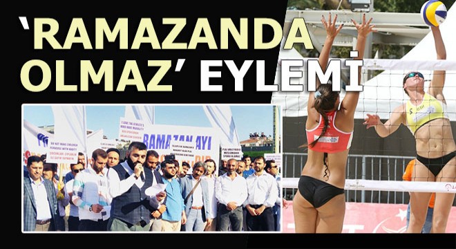 Plaj voleybolu rahatsız etti, eylem yaptılar