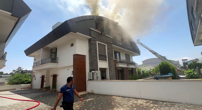 Sauna odasında çıkan yangında, villa zarar gördü