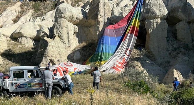 Sıcak hava balonu, ters rüzgarda kayalıklara indi