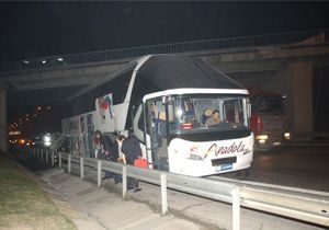 Şehirlerarası otobüste yangın paniği