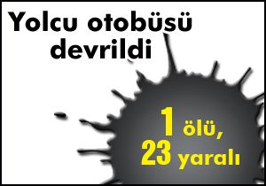 Yolcu otobüsü devrildi